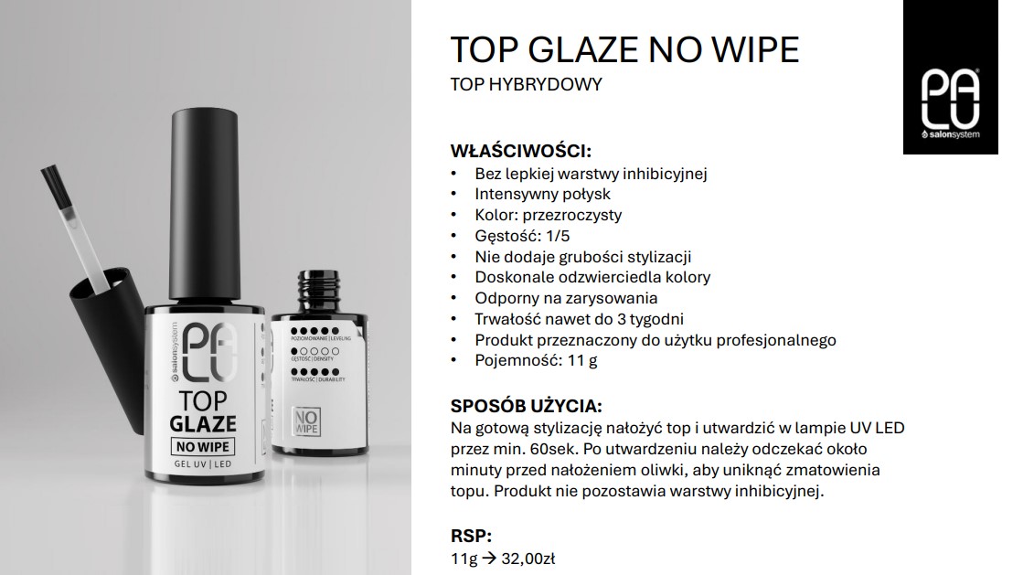 PALU LAKIER HYBRYDOWY TOP GLAZE NO WIPE 11ml - obrazek 5