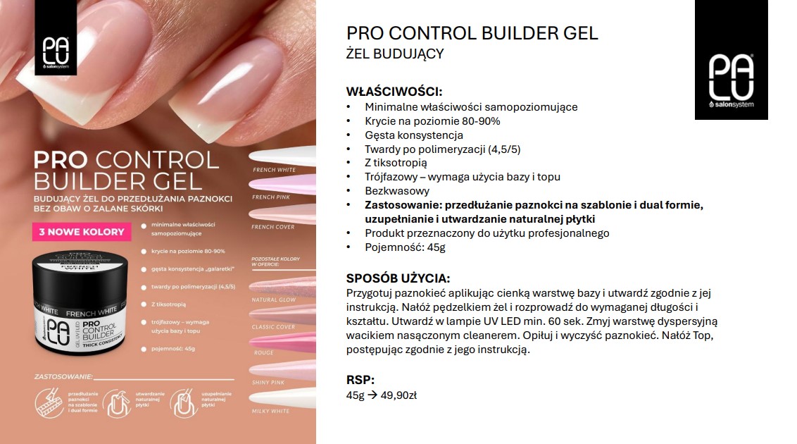 PALU PRO CONTROL BUILDER GEL FRENCH COVER 45g budujący - obrazek 5