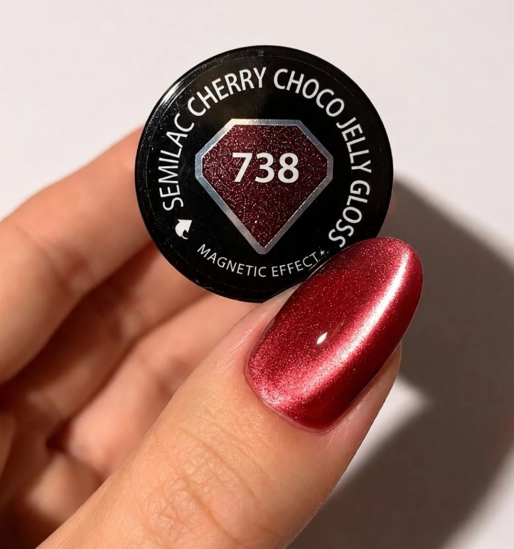 SEMILAC LAKIER HYBRYDOWY 7ml 738 CHERRY CHOCO JELLY GLOSS - obrazek 2